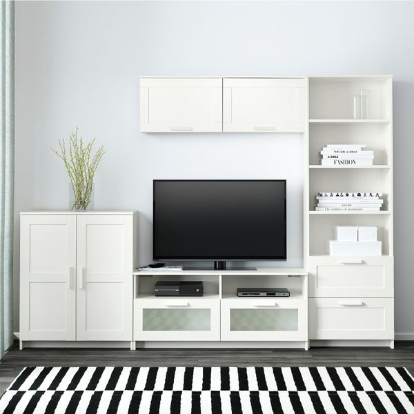 Шкаф для ТВ, комбинация, белый 258x41x190 см IKEA BRIMNES БРИМНЭС 593.966.50 - фото 2