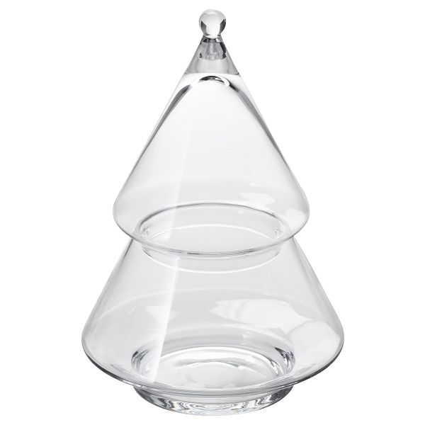 Сервировочная миска с крышкой, прозрачное стекло, 16 см IKEA ВИНТЕРФЕСТ 604.338.21 - фото 1