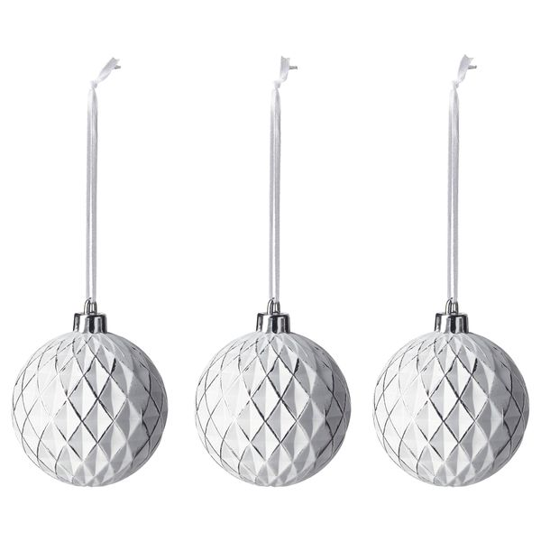 Украшение, шар ВИНТЕР 2016, белый, серебристый (7 см) - фото 1