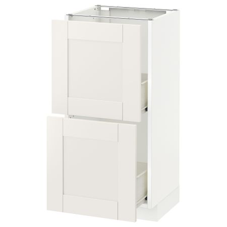 Напольный шкаф с 2 ящиками МЕТОД / ФОРВАРА, белый, Сэведаль белый