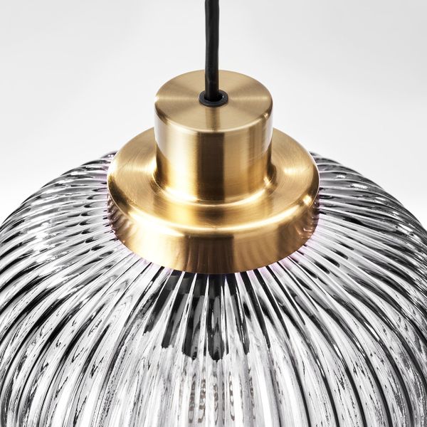 Подвесной светильник, латунь/серое прозрачное стекло 22 см IKEA SOLKLINT СОЛКЛИНТ 304.641.02 - фото 5