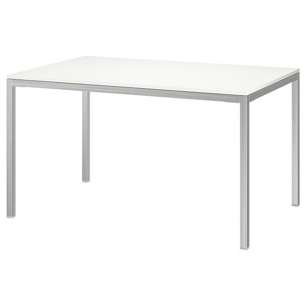 Стол, хромированный/глянцевый белый 135x85 см IKEA TORSBY ТОРСБИ 692.271.76 - фото 1