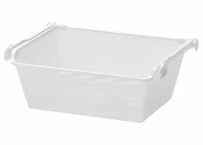KOMPLEMENT Сетчатая корзина с направляющими - белый 50x35 см
