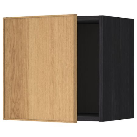 Шкаф навесной МЕТОД, черный, Экестад дуб