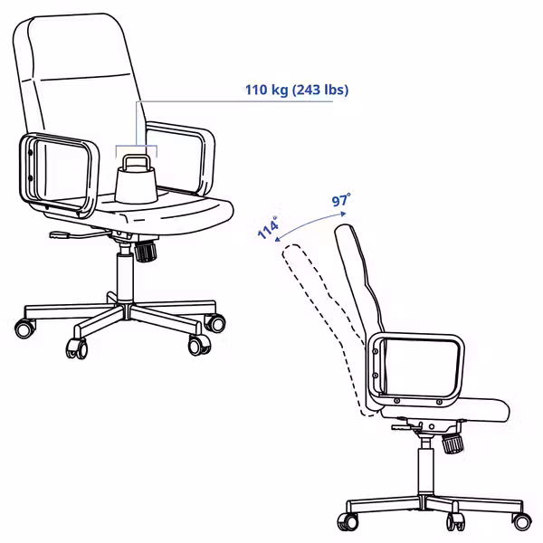 RENBERGET Рабочий стул - Bomstad чёрный - фото 3