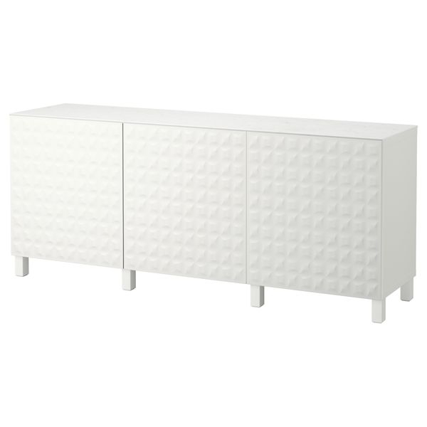 Комбинация для хранения с дверцами БЕСТО, белый, Дьюпвикен белый (180x42x74 см) - фото 1