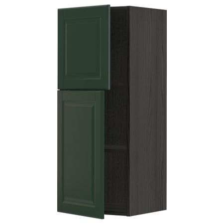 Навесной шкаф с полками/2дверцы, черный/Будбин темно-зеленый 40x100 см IKEA МЕТОД 493.132.12