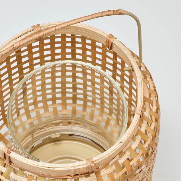 PÅVEFINK ПОВЕФИНК Фонарь для формовой свечи - бамбук 25 см - схема-чертеж с размерами