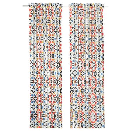 Гардины, 2 шт., разноцветный 145x300 см IKEA HEMBJUDEN ХЕМБЬЮДЕН 505.119.99