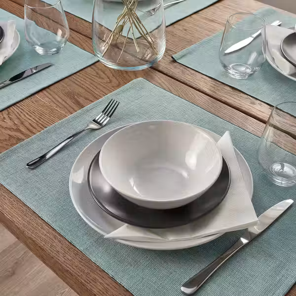 SVARTSENAP СВАРТСЕНАП Салфетка под прибор - зелено-синий 35x45 см - схема-чертеж с размерами