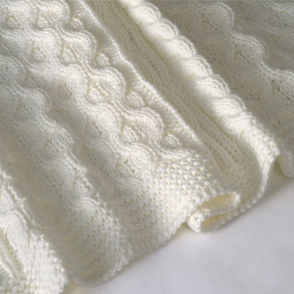 Плед, вязаный/белый с оттенком 120x180 см IKEA VIVIANNA ВИВИАННА 704.295.88 - фото 6