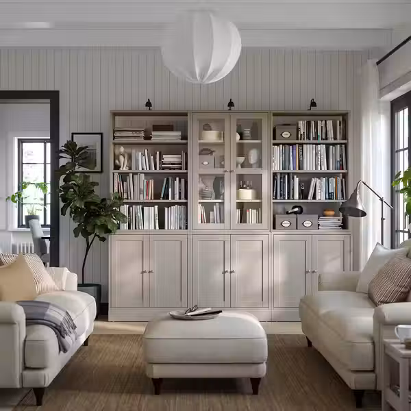 HAVSTA Комбинация д/хранения+стекл дверц - серо-бежевый 243x47x212 см - фото 2