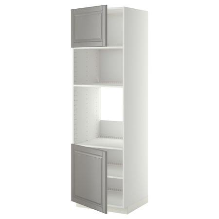 Высокий шкаф для духовки, СВЧ, 2 дверцы, полки, 60x60x200 cm IKEA METOD МЕТОД 694.545.45