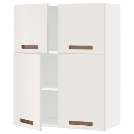 Навесной шкаф с полками, 4 дверцы МЕТОД, белый, Мэрста белый (80x100 см)