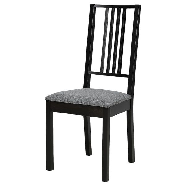 Стул, коричнево-чёрный/Гуннаред классический серый IKEA BÖRJE БЁРЬЕ 904.784.41 - фото 1