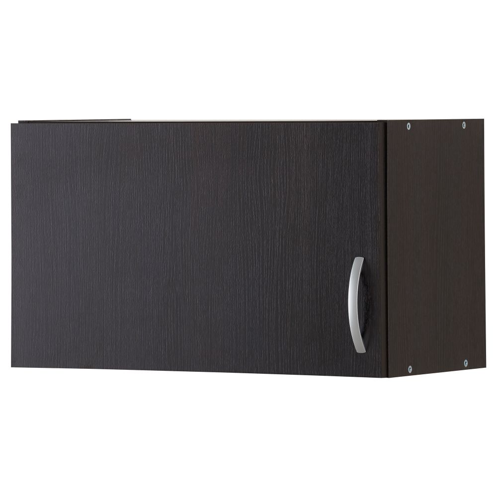 Навесной шкаф с дверцей АЛЬБРУ, черно-коричневый (60x35 см) - фото 1