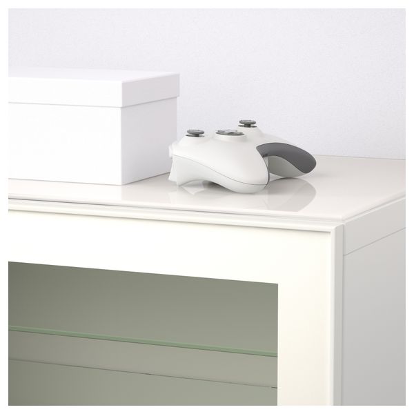 Шкаф для ТВ, комбинированный, стекляные дверцы БЕСТО, белый, Сельсвикен глянцевый/белый прозрачное стекло (240x40x230 см) - схема-чертеж с размерами