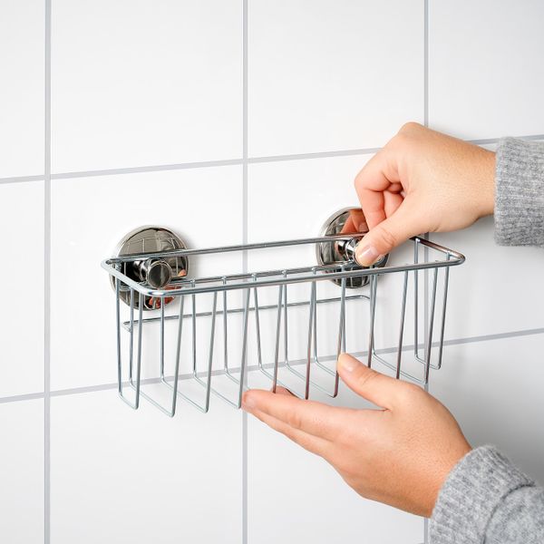 Корзина на присосках, оцинкованный 24x11 см IKEA KROKFJORDEN КРОКФЬЁРДЕН 504.540.03 - схема-чертеж с размерами