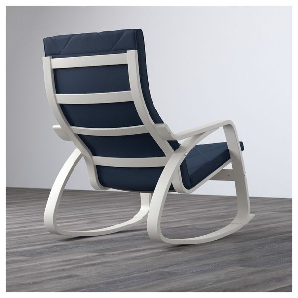 Кресло-качалка ПОЭНГ, белый, Эдум темно-синий - фото 3