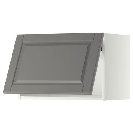 Горизонтальный навесной шкаф МЕТОД, белый, Будбин серый