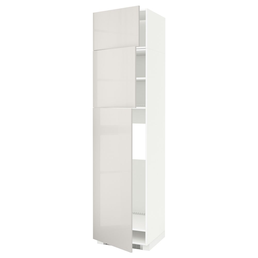 Высокий шкаф для холодильника, 3дверцы, 60x60x240 cm IKEA METOD МЕТОД 694.673.26 - фото 1