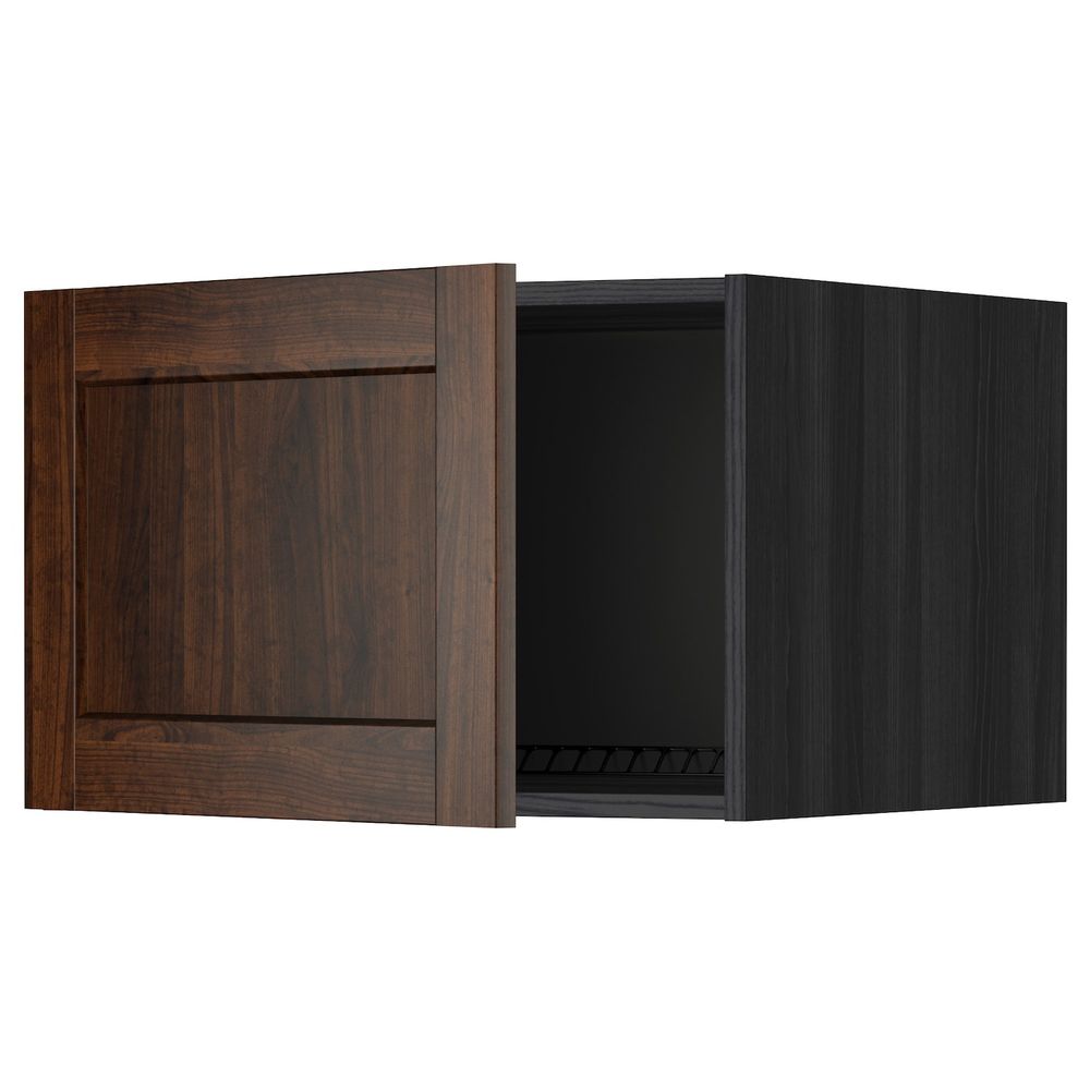 Верхний шкаф на холодильник/морозильн, черный/Эдсерум коричневый 60x40 см IKEA МЕТОД 492.267.00 - схема-чертеж с размерами