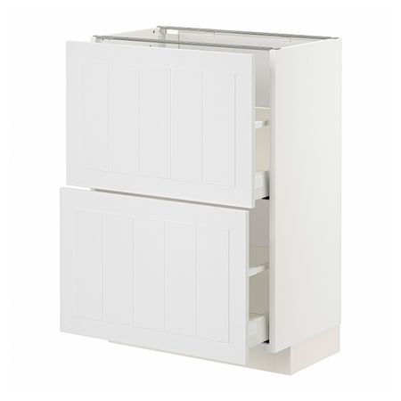 Напольный шкаф с 2 ящиками, белый/Стенсунд белый 60x37 см IKEA METOD МЕТОД / MAXIMERA МАКСИМЕРА 094.097.25