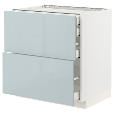 Напольный шкаф 2фасада,2низ, 1 средний, 1 встроенный ящик, 80x60 cm IKEA METOD МЕТОД, MAXIMERA МАКСИМЕРА 294.795.00