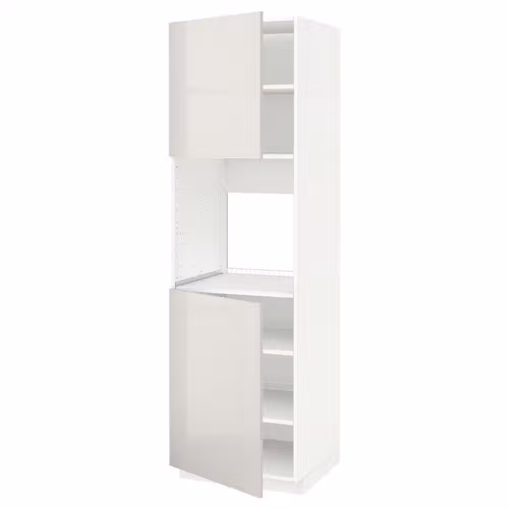 METOD Высок шкаф д/духовки/2дверцы/полки - фото 1