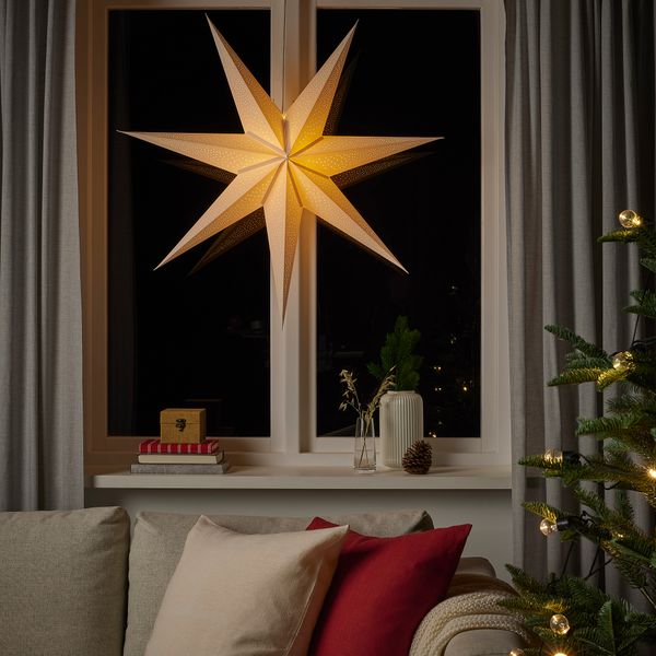 Абажур, 90 см, орнамент «точки» белый IKEA STRÅLA СТРОЛА 805.633.74 - схема-чертеж с размерами