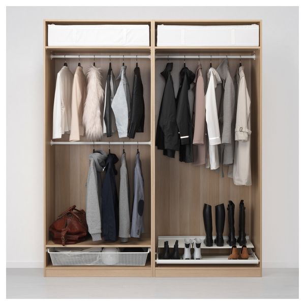 Гардероб ПАКС, под беленый дуб, Аули Ильсенг (200x66x236 см) - схема-чертеж с размерами