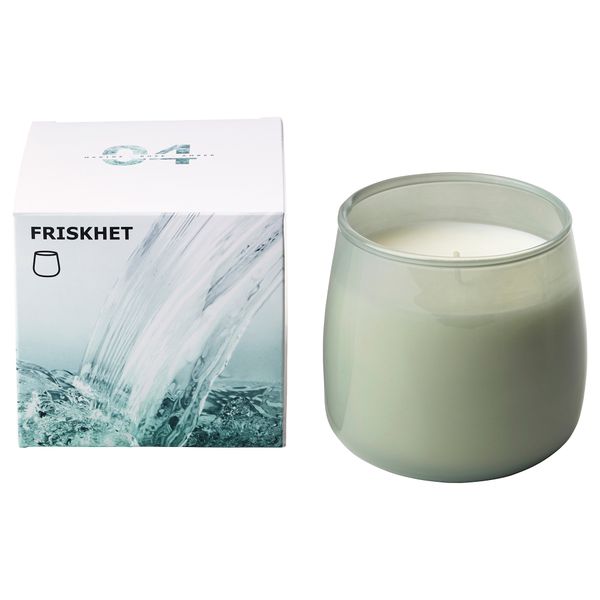 Ароматическая свеча в стакане ФРИСКХЕТ, бирюзовый Водный поток, бирюзовый (9 см) - фото 1