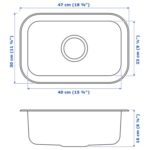 Мойка одинарная врезная, 47x30 см, нержавеющая сталь IKEA BOSTOCKHOLM СТОКГОЛЬМMEN БУХОЛЬМЕН 002.440.84 - фото 9
