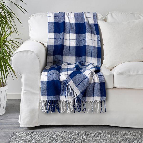 Плед АННАМИА, клетка, синий (140x205 см) - фото 2