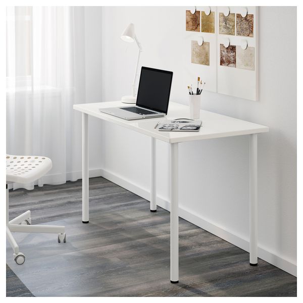 Стол ХИССМОН / АДИЛЬС, белый (120x60 см) - схема-чертеж с размерами