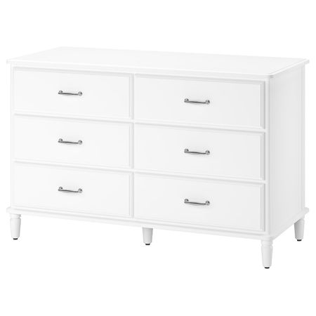 Комод с 6 ящиками, белый 127x81 см IKEA TYSSEDAL ТИССЕДАЛЬ 703.686.22