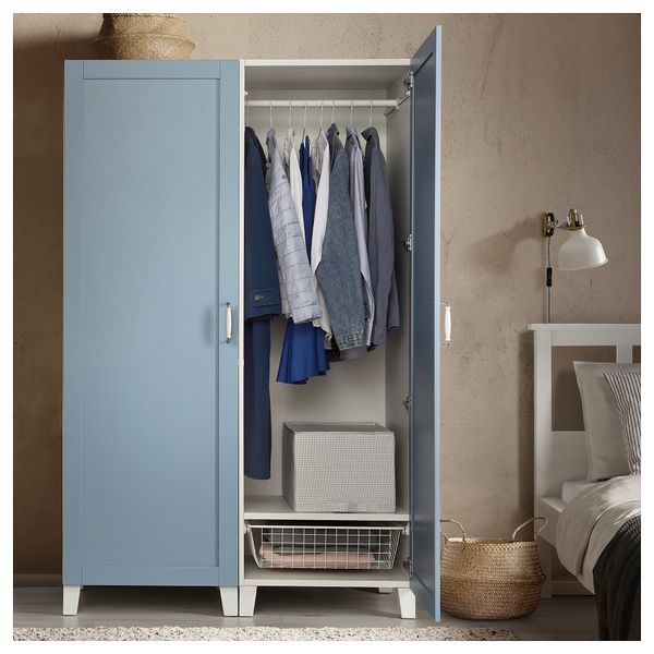 Гардероб 2-дверный, белый Sannidal синий, 120x57x191 см IKEA PLATSA ПЛАТСАA ПЛАТСА 495.557.29 - фото 5