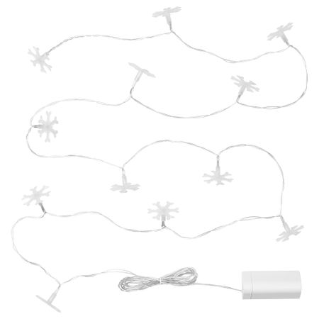Гирлянда, 12 светодиодов, с батарейным питанием, снежинка IKEA STRÅLA СТРОЛА 305.627.20