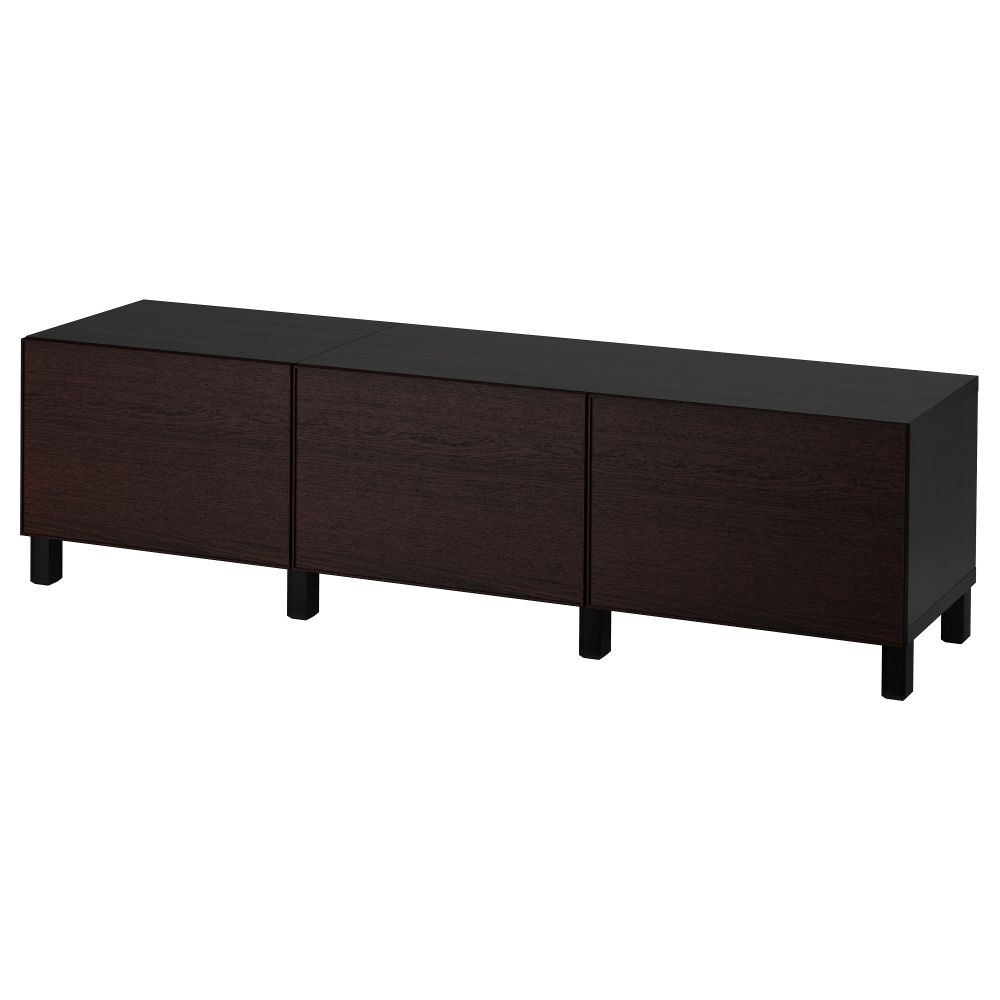 Комбинация для хранения с ящиками БЕСТО, черно-коричневый, Инвикен черно-коричневый (180x40x48 см) - фото 1