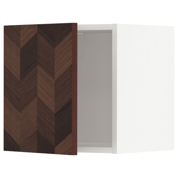 Навесной шкаф, белый Hasslarp, коричневый с рисунком, 40x40 см IKEA METOD МЕТОД 694.697.35 - фото 2