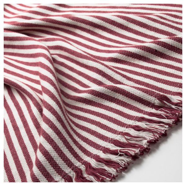 Плед ТУВАЛИ, в полоску белый, красно-коричневый (120x180 см) - фото 2