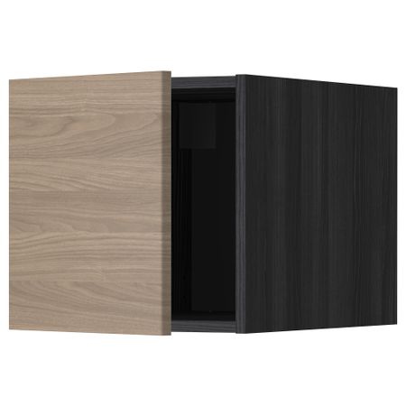 Верхний шкаф МЕТОД, черный, Брокхульт светло-серый (40x40 см)