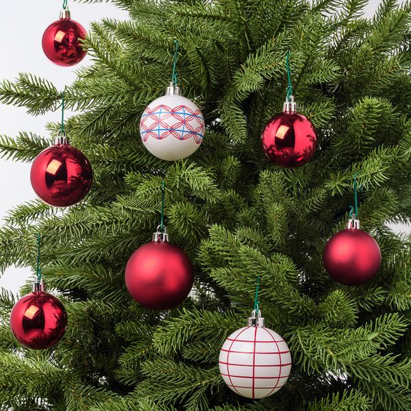 Украшение «шар», набор 20 шт., красный, белый, синий IKEA VINTERFEST ВИНТЕРФЕСТ 704.374.75 - фото 2