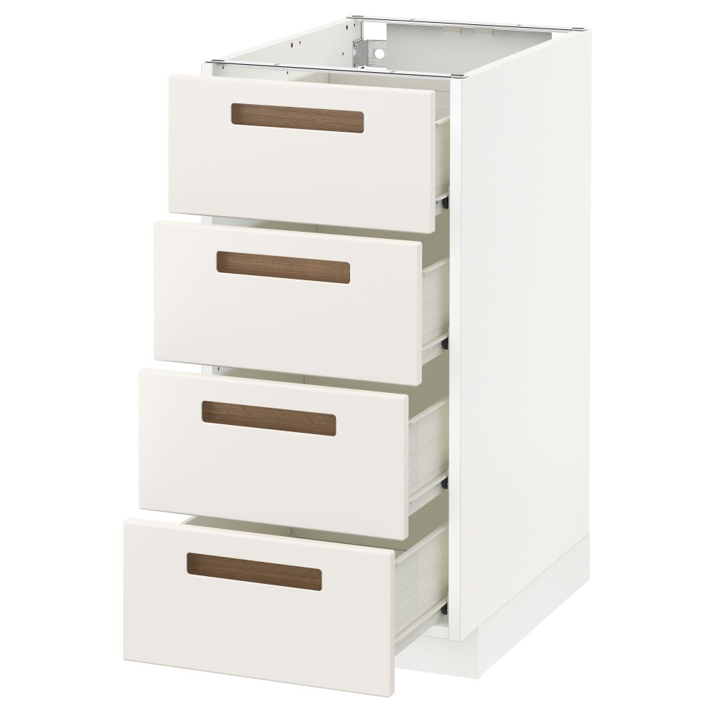 Напольный шкаф 4 фронтальных панели/4 ящика МЕТОД / ФОРВАРА, белый, Мэрста белый - схема-чертеж с размерами