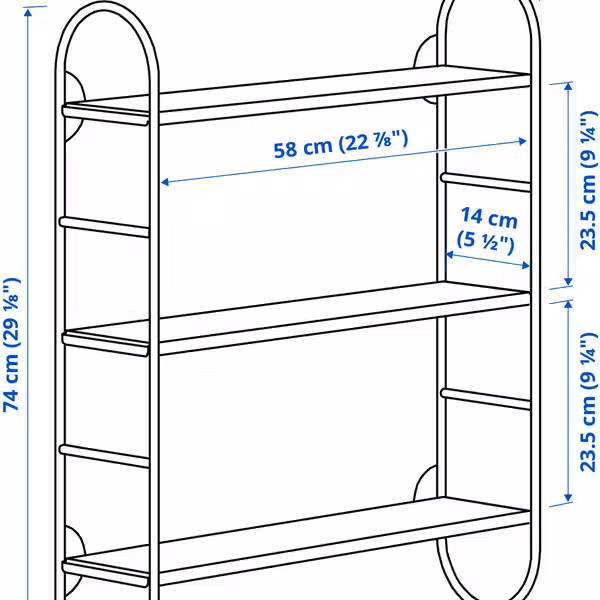 FÄRGSÄTTARE Навесная полка, комбинация - зеленый - схема-чертеж с размерами