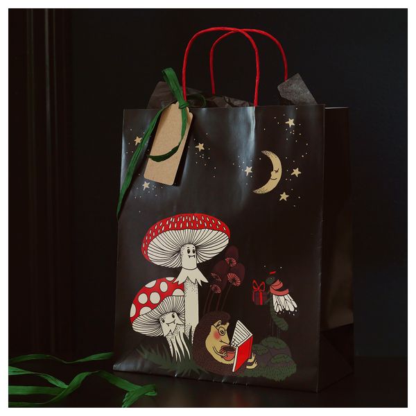 Подарочный пакет ВИНТЕР 2018, гриб (27x32 см) - схема-чертеж с размерами