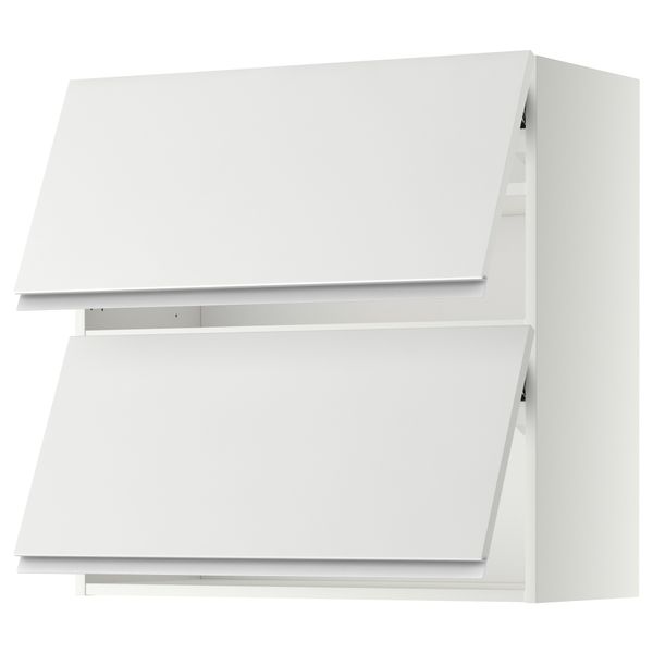 Навесной шкаф, 2 дверцы, горизонтальный МЕТОД, белый, Нодста белый - схема-чертеж с размерами