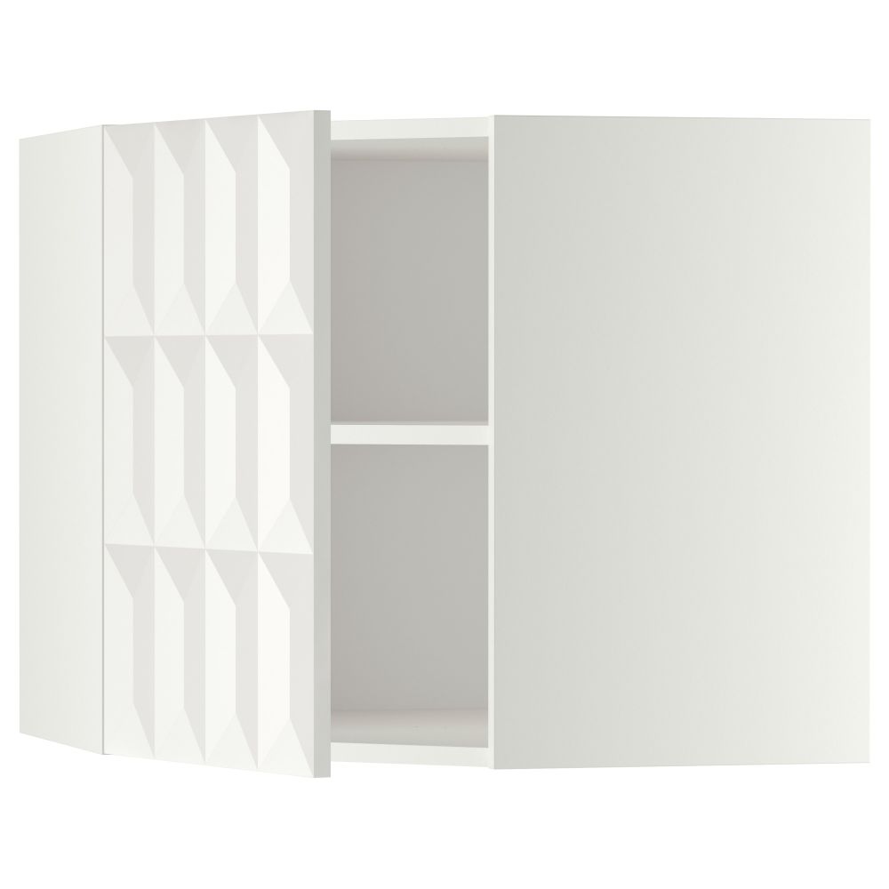 Угловой навесной шкаф с полками МЕТОД, белый, Гэррестад белый - схема-чертеж с размерами