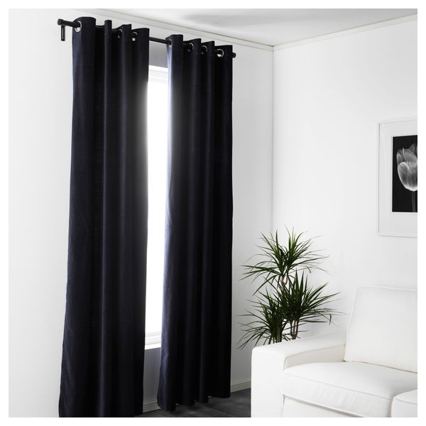 Гардины, 1 пара САНЕЛА, темно-синий (140x300 см) - фото 2