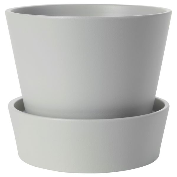 Горшок цветочный с поддоном СЕНАП, серый (12 см) - фото 1